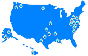 Clearwaters Locations on a Map of the United States